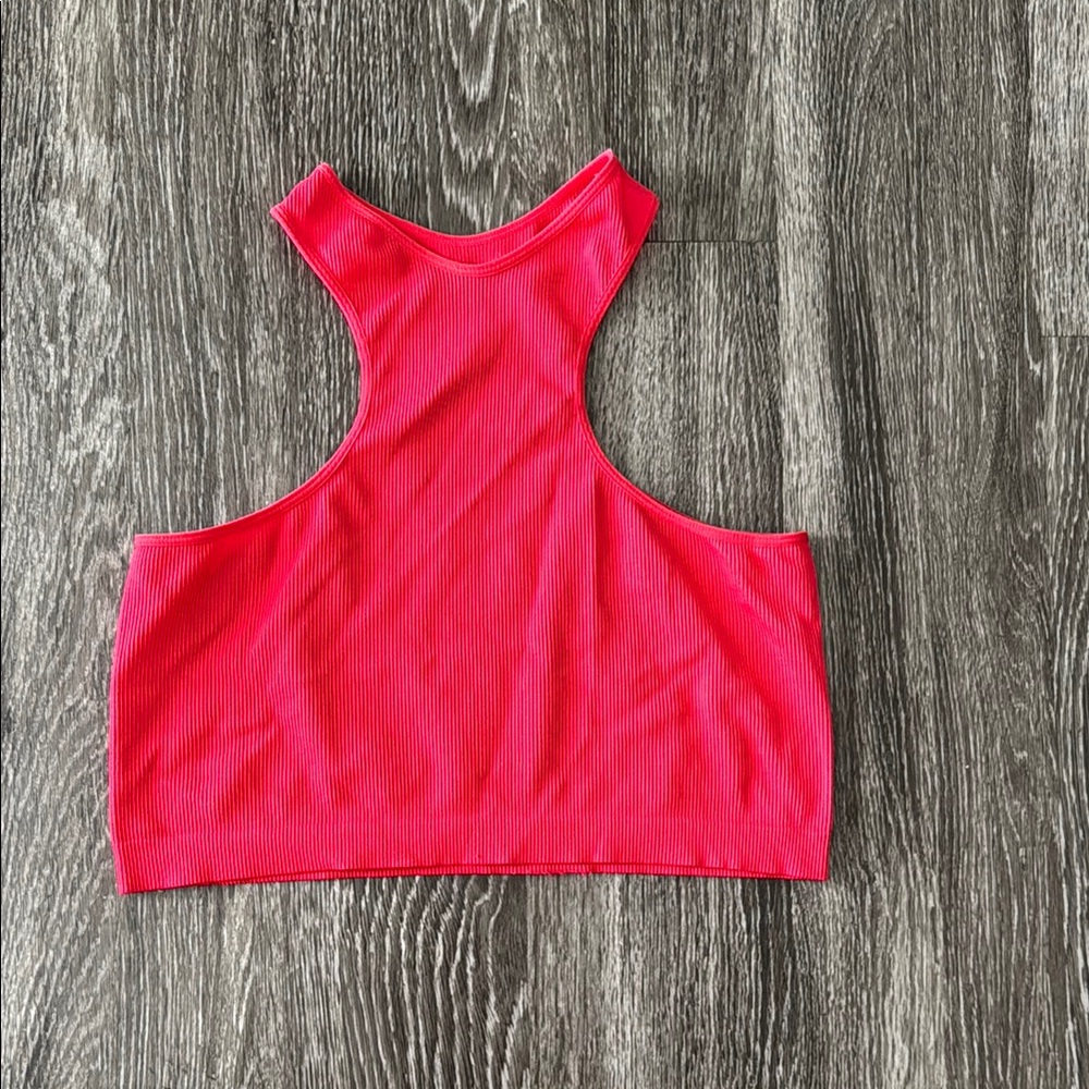 Vibrant Red Racerback Crop Top
